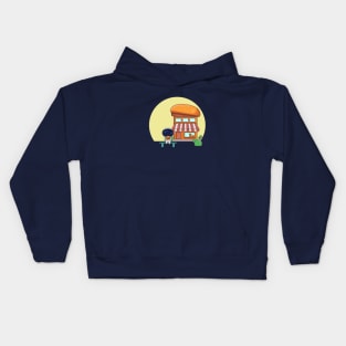 BURGER SHOP AND ASTRO Kids Hoodie